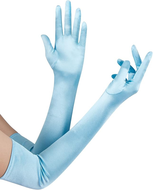 Long Opera Party 20s Satin Stretch Gloves Adult Size Elbow Length | Amazon (DE)