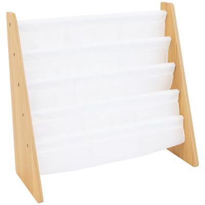 Kids' Journey Bookshelf 4 Tier Book Storage White/ Natural - Humble Crew: Toddler Story Book Shelf for Kids Room | Target