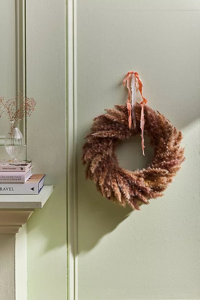 Preserved Fluffy Pampas Grass Wreath | Anthropologie (US)