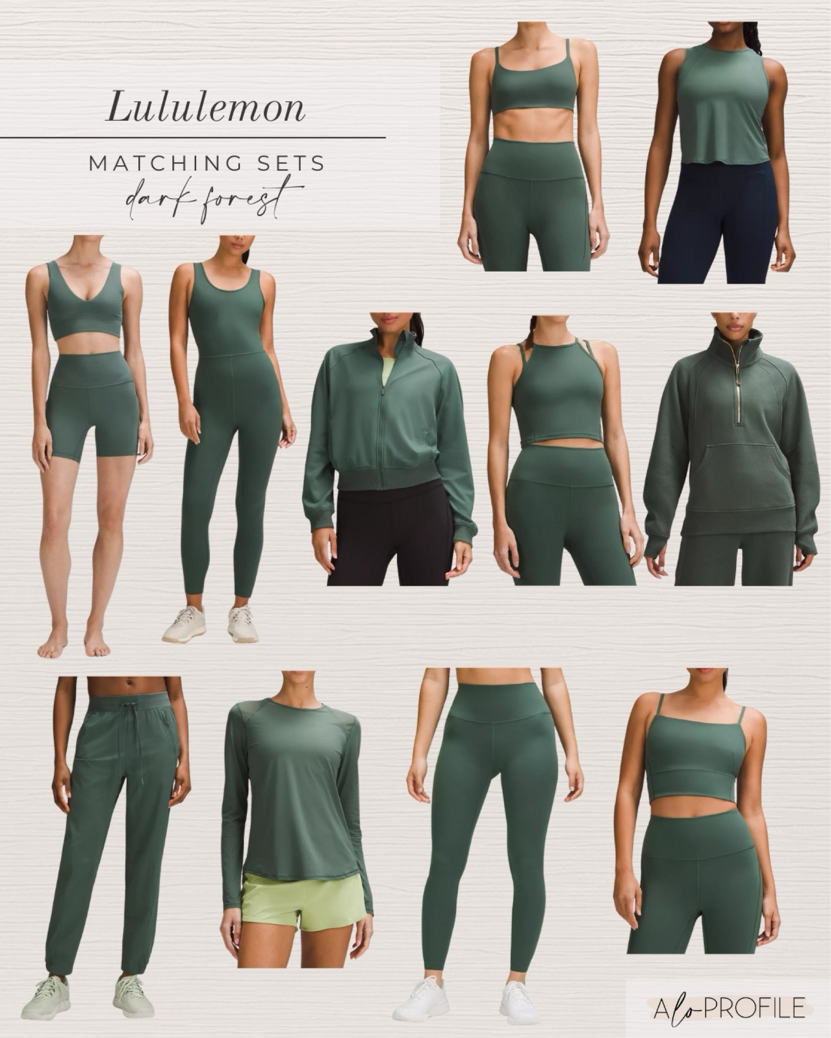 Lululemon Matching Sets. I love this dark forest color drop😍perfect transition for spring too // Lululemon, matching activewear, spring activewear, matching loungewear, spring active sets, Lululemon outfits, spring workout clothes