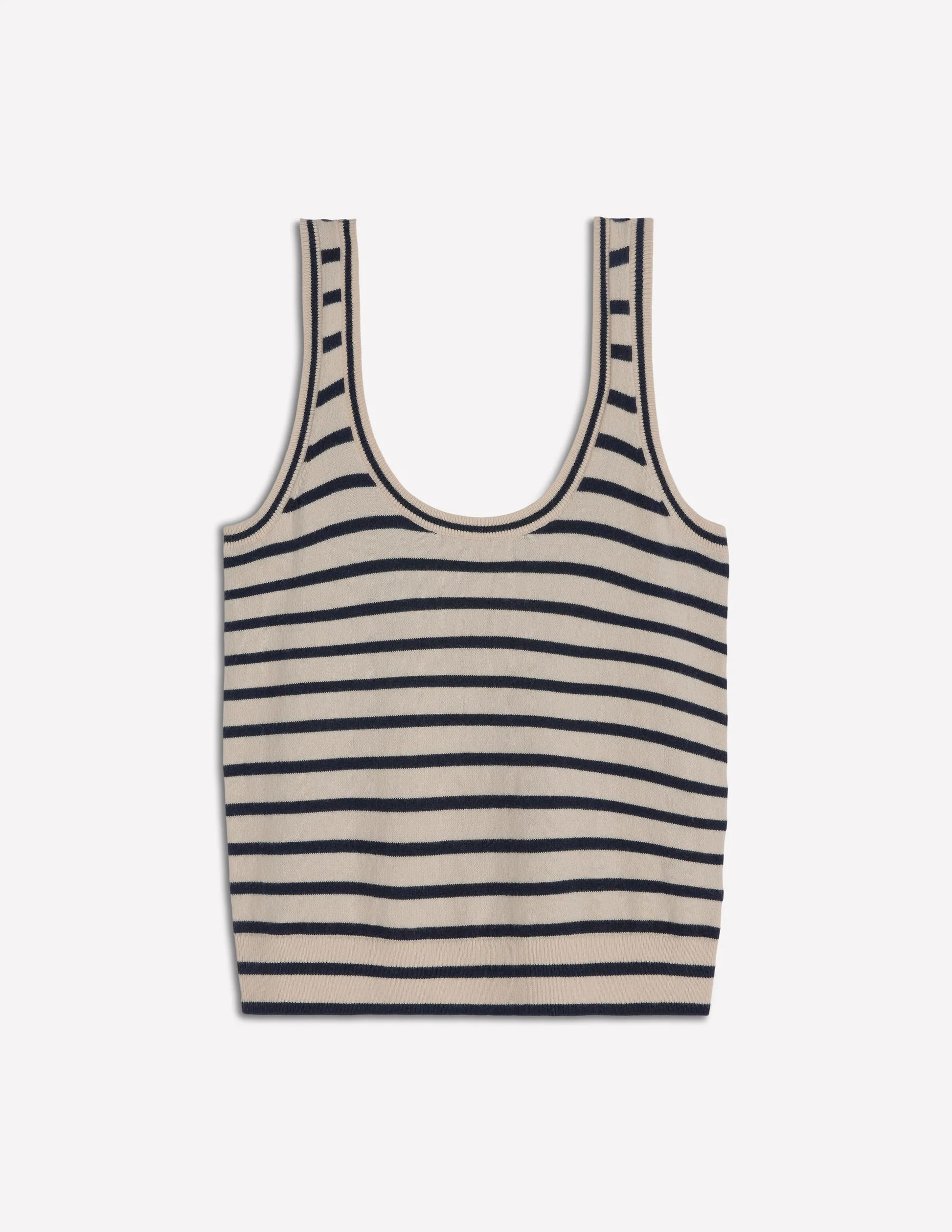 Liz Knitted Tank-Ivory, Navy | Boden (US)