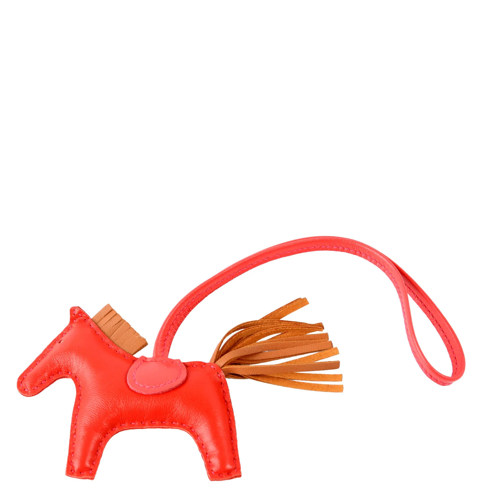 Rodeo Horse Charm Lambskim TPM Red | Keeks Designer Handbags