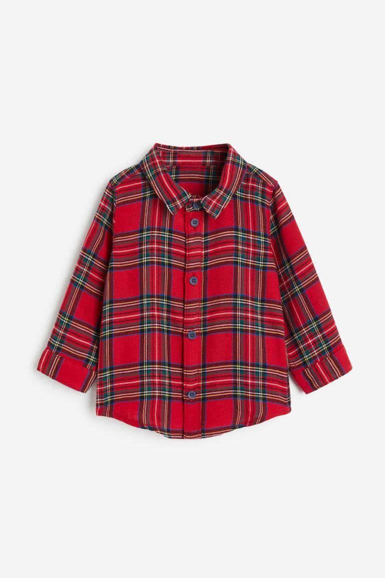 Cotton Shirt - Red/plaid - Kids | H&M US | H&M (US + CA)