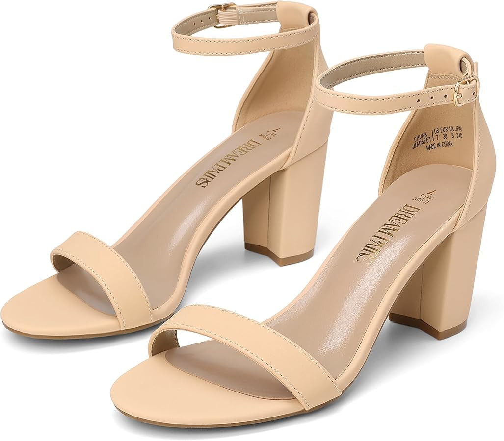 DREAM PAIRS Women's Comfort Block Heel Sandals | Amazon (US)