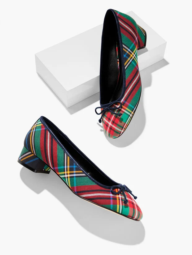 Gabriel Block Heel Pumps - Joyful Tartan | Talbots