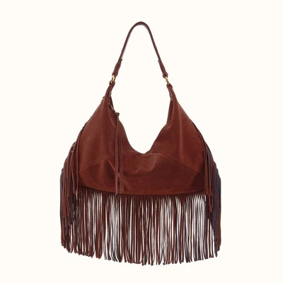 Paloma Hobo In Suede Leather - Chocolate | HOBO Bags