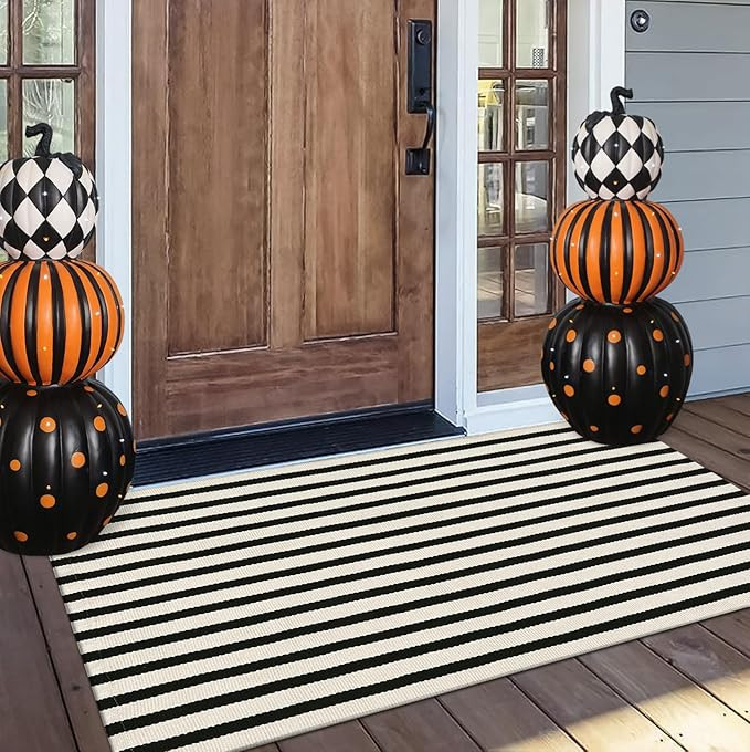 OJIA Fall Front Door Mat 24"x51", Machine Washable Porch Rug Indoor Outdoor Rugs Outside Doormat ... | Amazon (US)