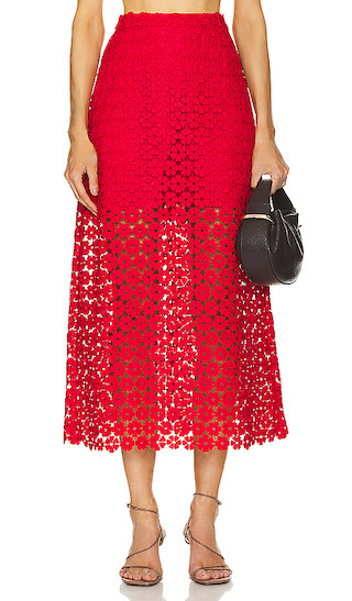 Brooke Maxi Skirt in Radiant Red | Revolve Clothing (Global)