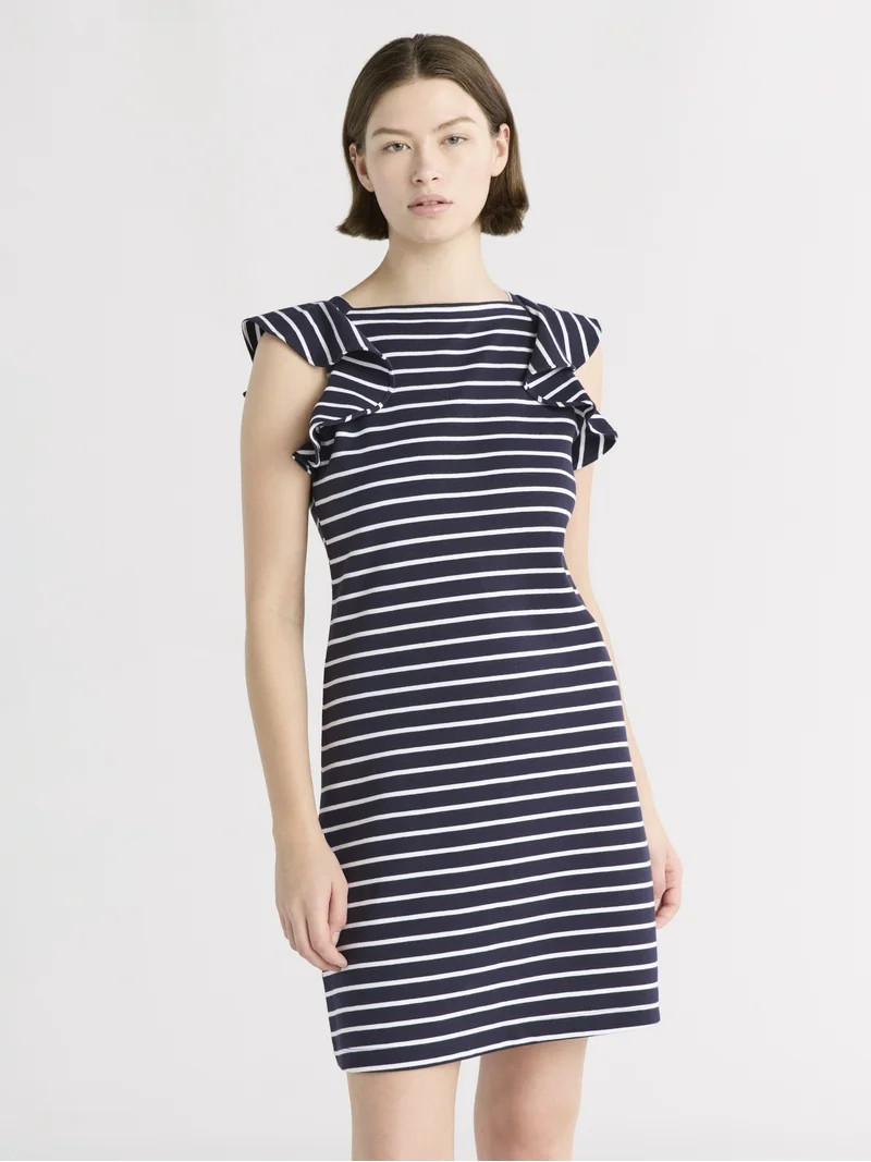 Free Assembly Women's Ruffle Sleeve Tank Dress, Sizes XS-4X | Walmart (US)