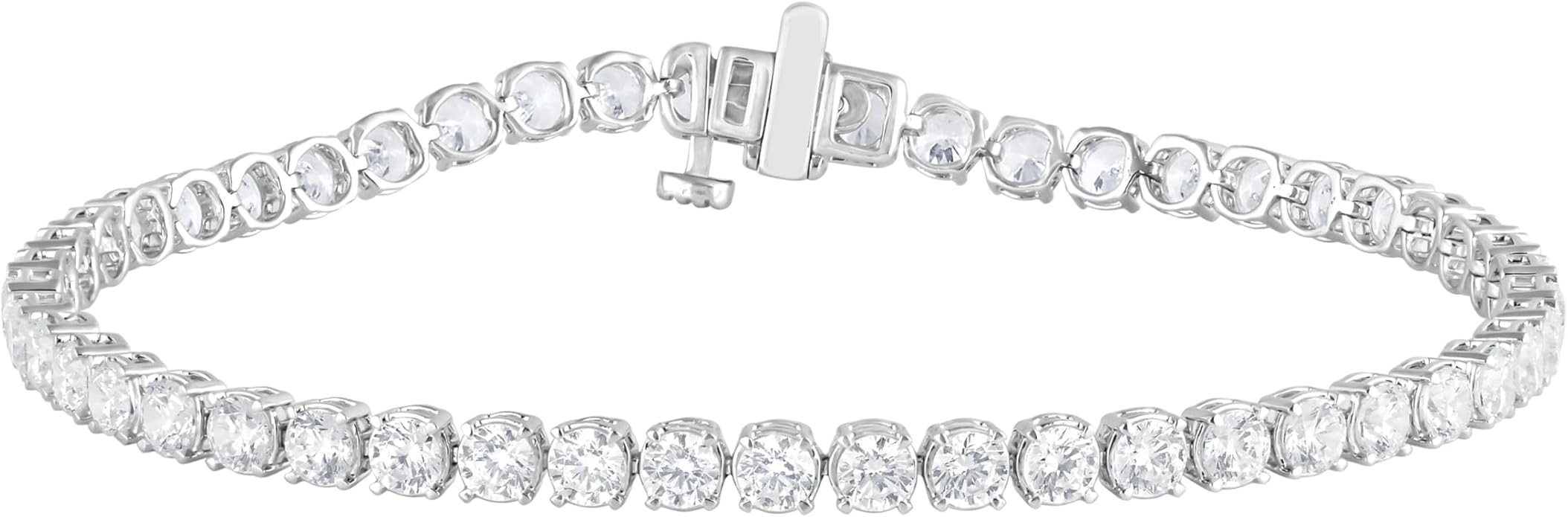 Belacqua Lab Grown Diamond Tennis Bracelet in Sterling Silver, Round Cut, 2 to 5 Carat Bracelets,... | Amazon (US)