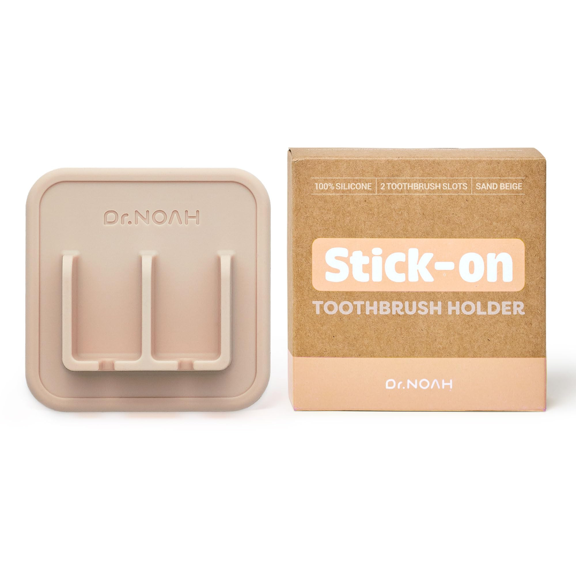 Silicone Wall Mount Toothbrush Holder | Sand Beige | Strong Suction | Easy to Remove & Reuse | Di... | Amazon (US)