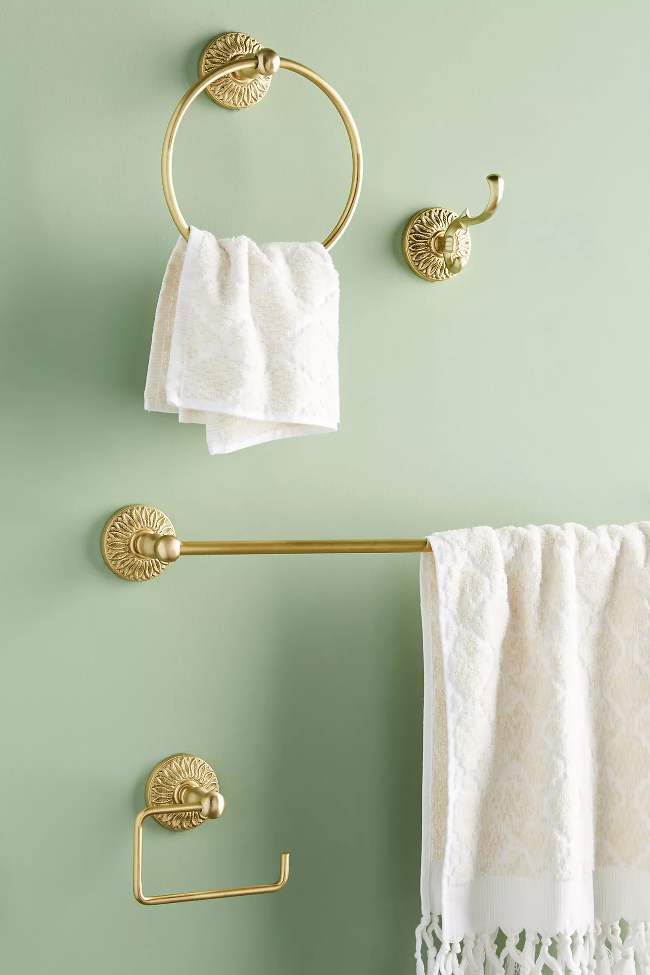Floral Imprint Towel Bar | Anthropologie (US)