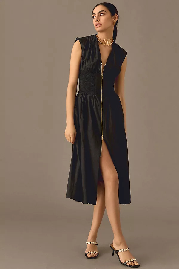 The Tommie Zip-Front Midi Dress | Anthropologie (US)
