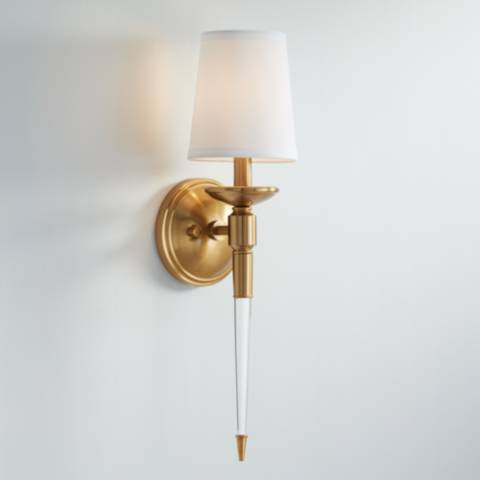 Possini Euro Alara 20 1/4" High Warm Antique Brass Wall Sconce | Lamps Plus