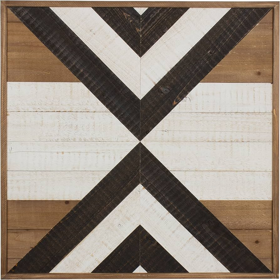 Kate and Laurel Baralt Shiplap Wood Plank Art, Black, White and Rustic Brown | Amazon (US)