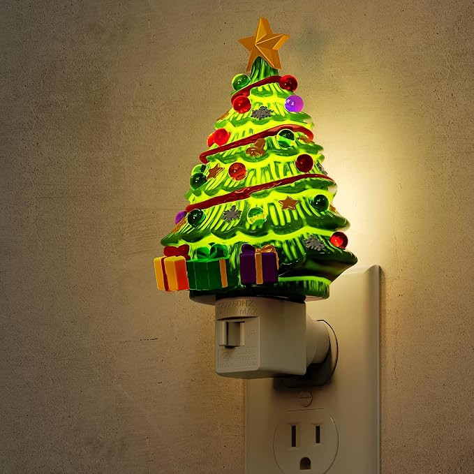 L LOHAS LED Christmas Tree & Snowman Night Light, 3000K Warm White Plug-In Resin Nightlight, 360... | Amazon (US)
