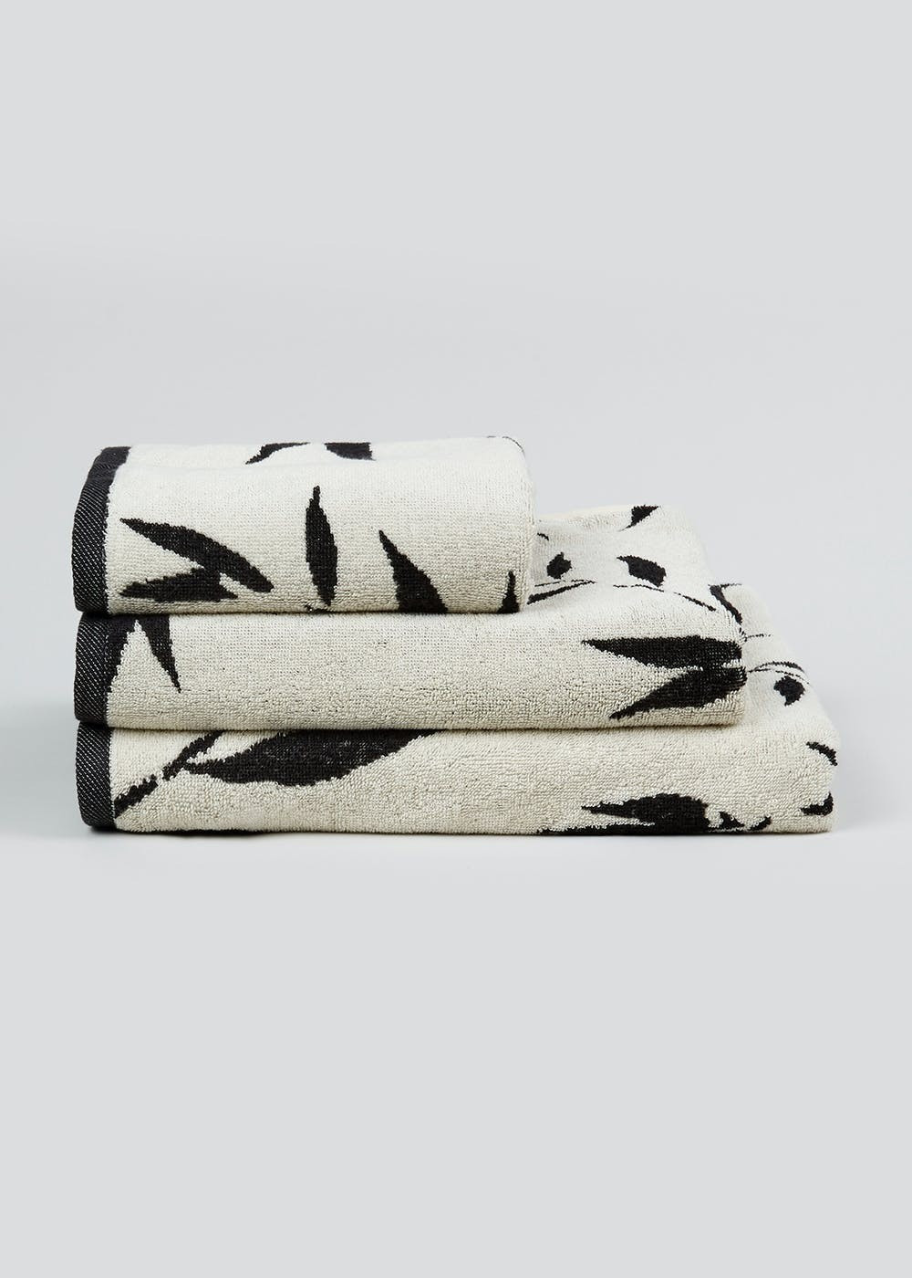 100% Cotton Leaf Print Towels – Multi | Matalan (UK)