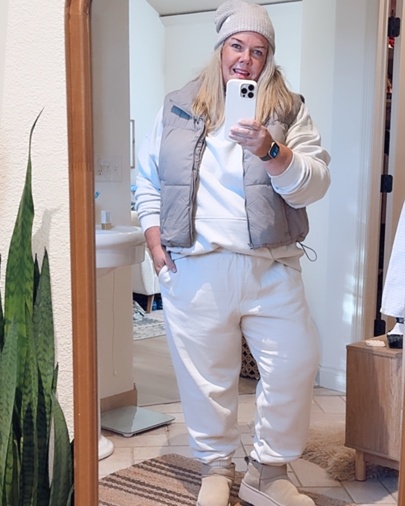 Warm and Cozy starting today for November! Joggers, Hoodie and vest from Hollister, Uggs, hat from Aerie offline! Your cozy loungewear/street wear right here! #cozyclothes #joggers #hoodie #uggs #streetwear

#LTKStyleTip #LTKSeasonal #LTKMidsize