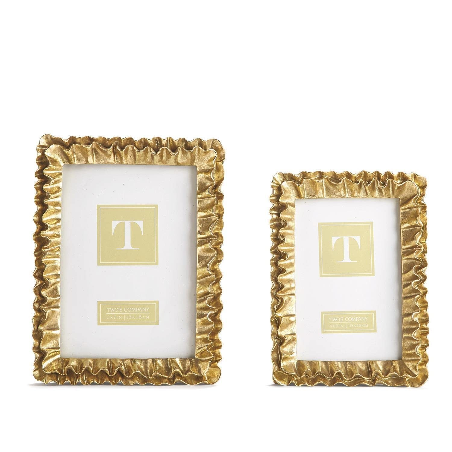 Two's Company Gold Ruffles Frames Includes 2 Sizes, Set of 2 | Amazon (US)