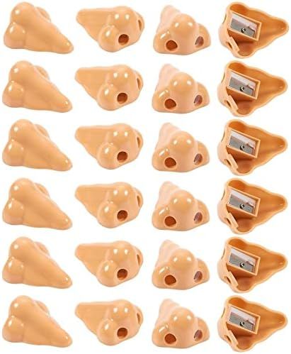 Nose Pencil Sharpeners - Set of 24 Hand Held Plastic Pencil Sharpeners, Manual Sharpeners, Great as  | Amazon (US)