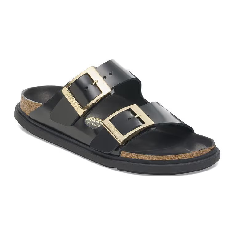 Arizona Droplet Buckle Natural Leather Patent High Shine New Beige | BIRKENSTOCK | Birkenstock USA