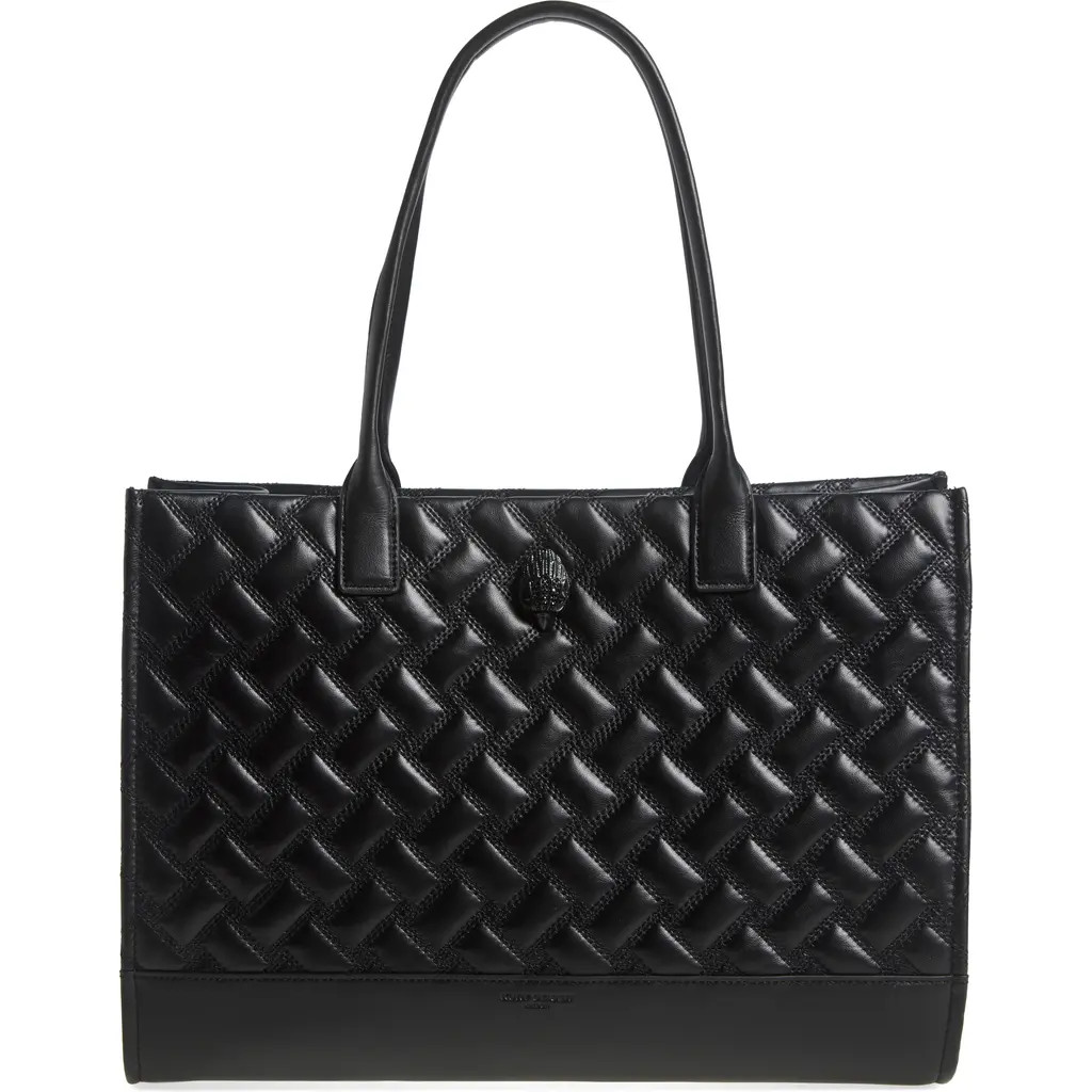 Kurt Geiger London Kensington Drench Leather Square Tote Bag in Black at Nordstrom Rack | Nordstrom Rack