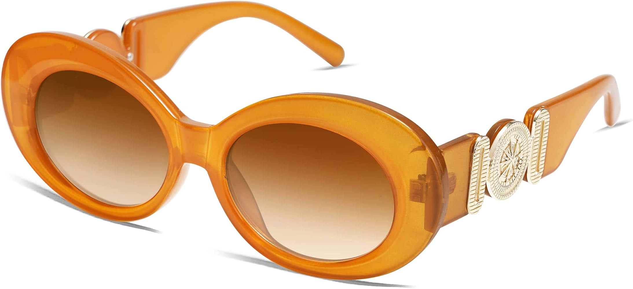 VANLINKER Trendy Womens Fashion Circle Round Polarized Sunglasses Jackie O Bold Chic Oval Clout G... | Amazon (US)