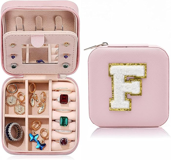 Travel Jewelry Case for Women Fashion, Ring Necklace Earring Jewelry Holder Organizer Box, Small ... | Amazon (US)