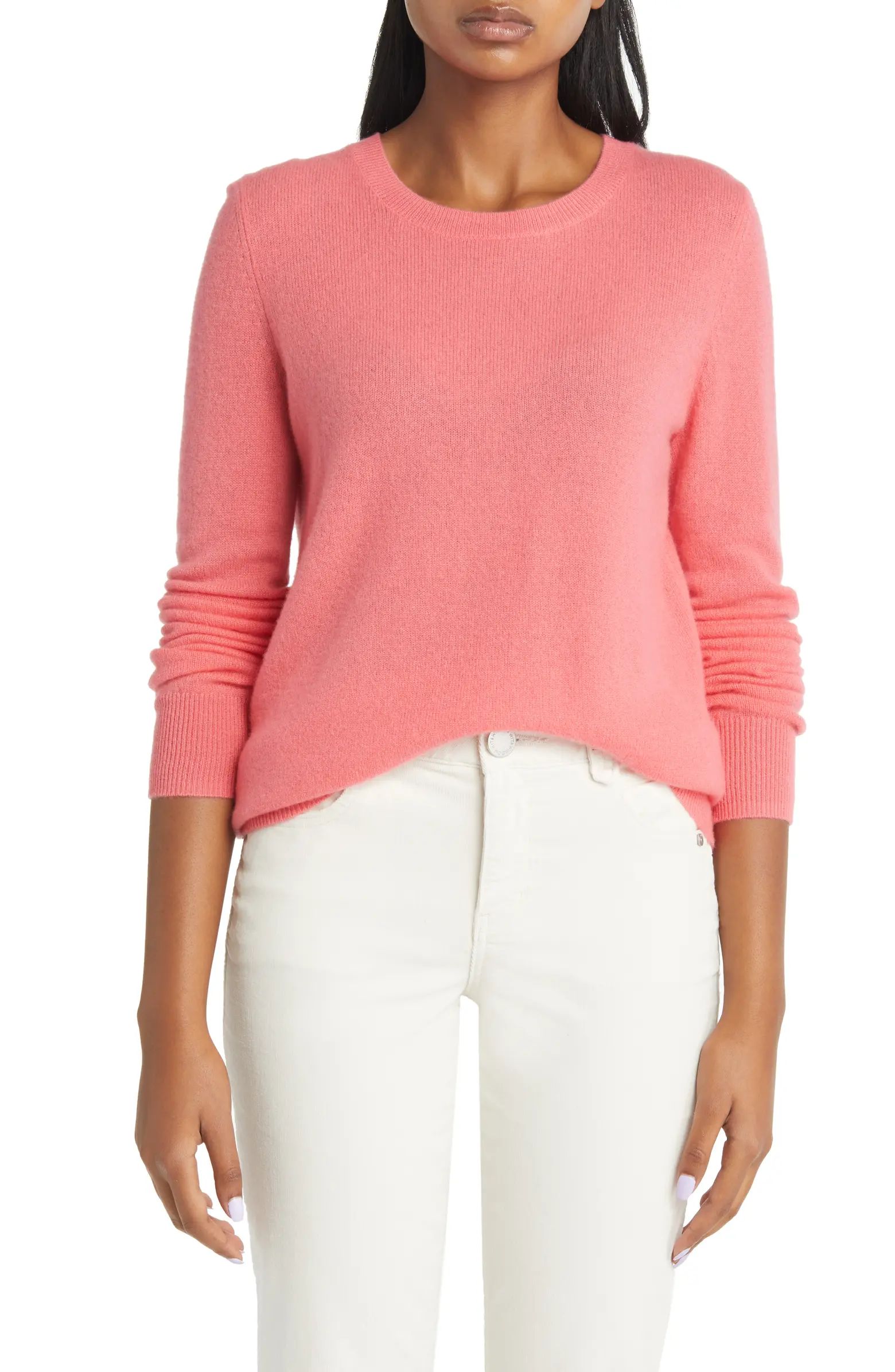 Pure, luxe cashmere defines a timeless crewneck sweater in an easy fit with ribbed trim at the ne... | Nordstrom