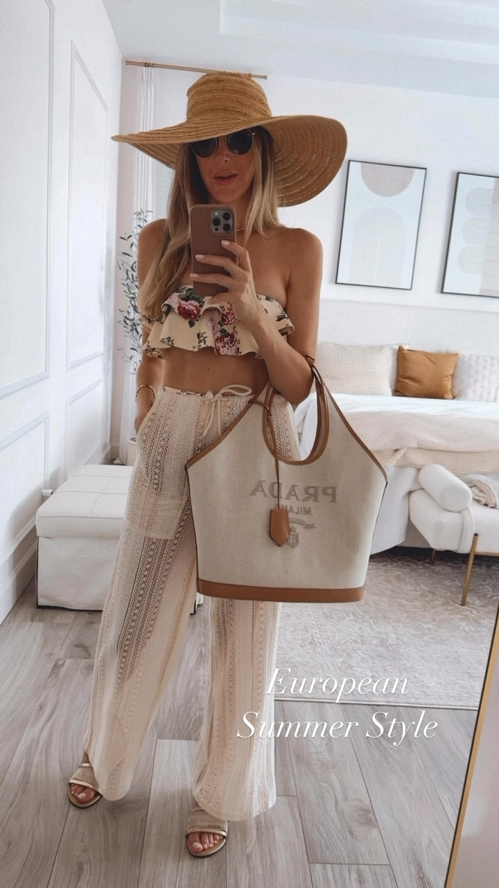 European summer ready 🌴 Obsessed with these linen pants. They run tts, I am wearing a size small.
This swimsuit is feminine and so classy 
Run tts - wearing a size small 


#LTKTravel #LTKSwim #LTKStyleTip