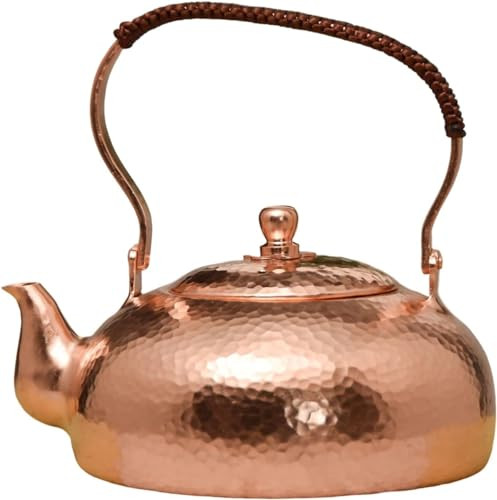kkekos Handmade Copper Teapot Tea Kettle Chinese Teapot for Stovetop (2000ml,Rose) | Amazon (US)