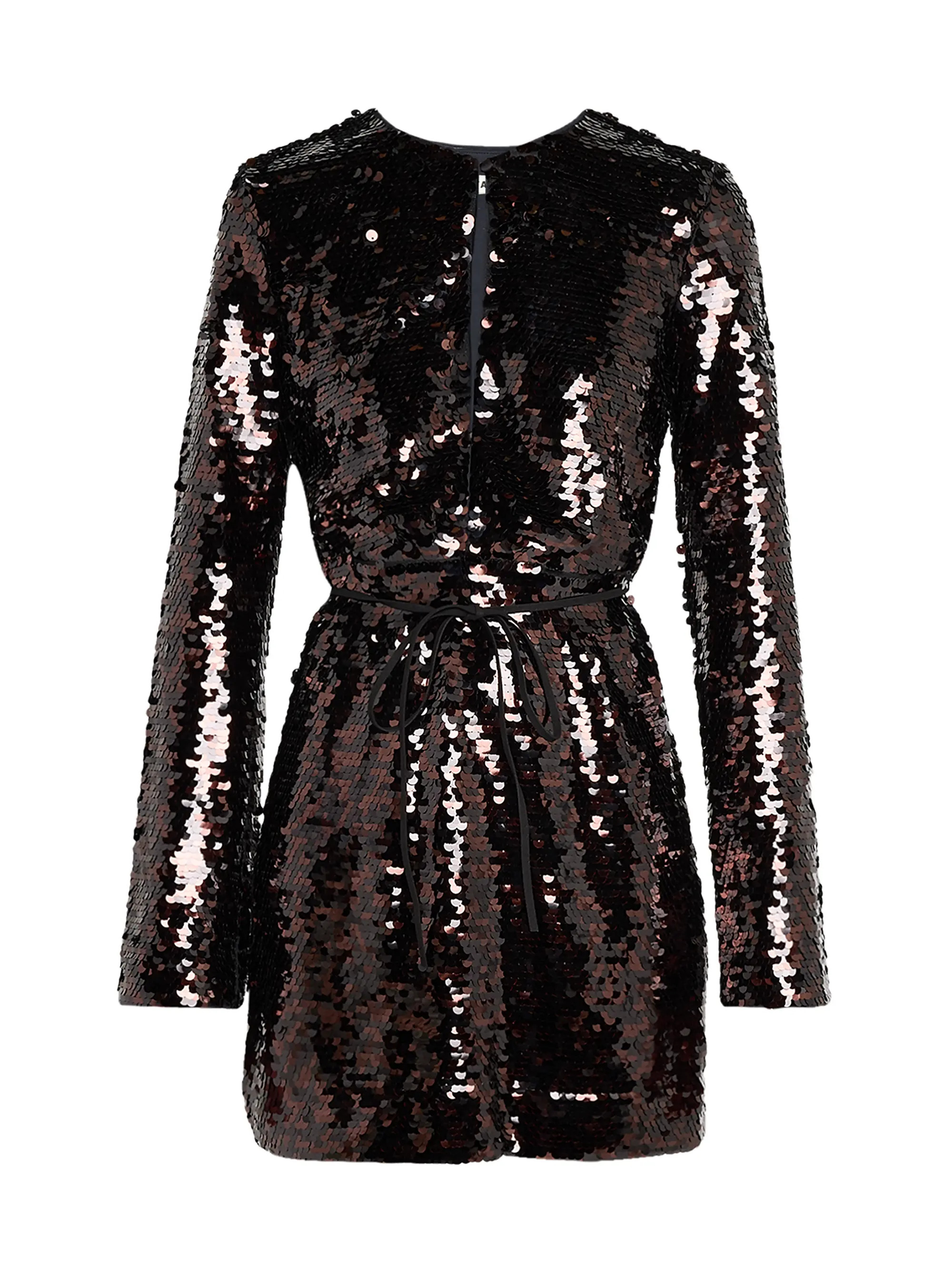 Staud Fifi Sequined Tie-Waist Minidress | Saks Fifth Avenue | Saks Fifth Avenue