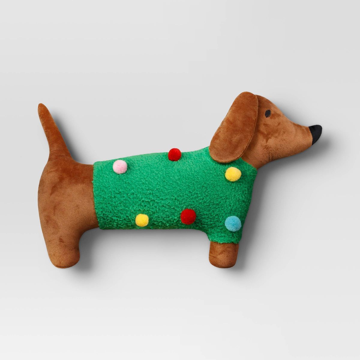 Shaped Dog with Christmas Sweater Novelty Throw Pillow - Wondershop™ | Target