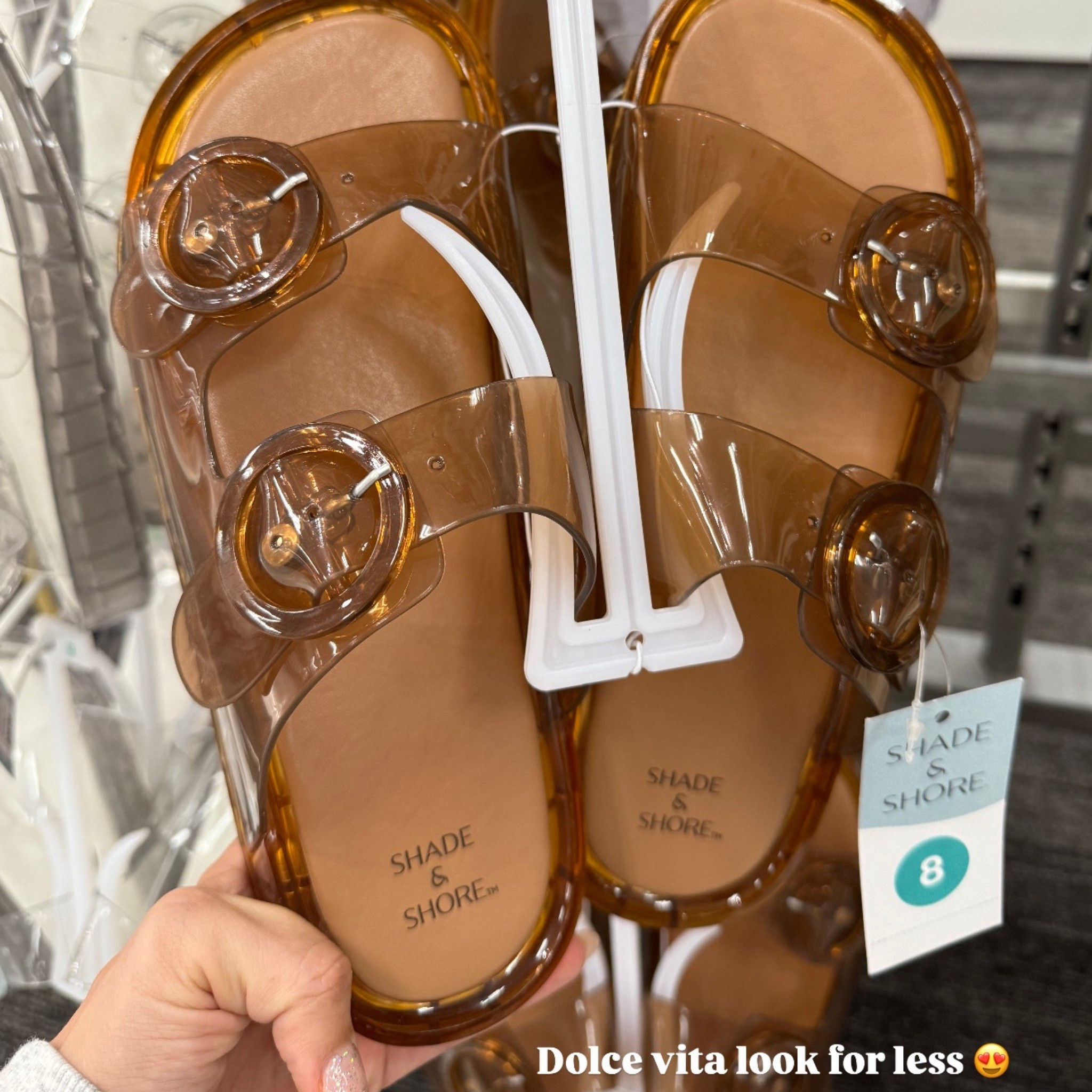 Dolce Vita vibes… without the price tag 😍
These Target jelly sandals are a total designer look-for-less—same chic double-strap buckle style, but way more affordable. Perfect for spring and summer outfits, vacations, pool days, or dressing up a casual look.

They’re lightweight, trendy, and such an easy grab if you want that elevated sandal look on a budget.

✨ Designer-inspired jelly sandals
✨ Lightweight + comfy
✨ Neutral color that goes with everything
✨ Affordable Target find

#LTKgrwm #LTKootd #LTKmomlife