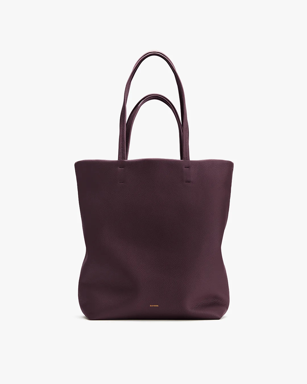 Women's Easy Tote Bag in Plum | Size: Tall | Pebbled Leather by Cuyana | Cuyana