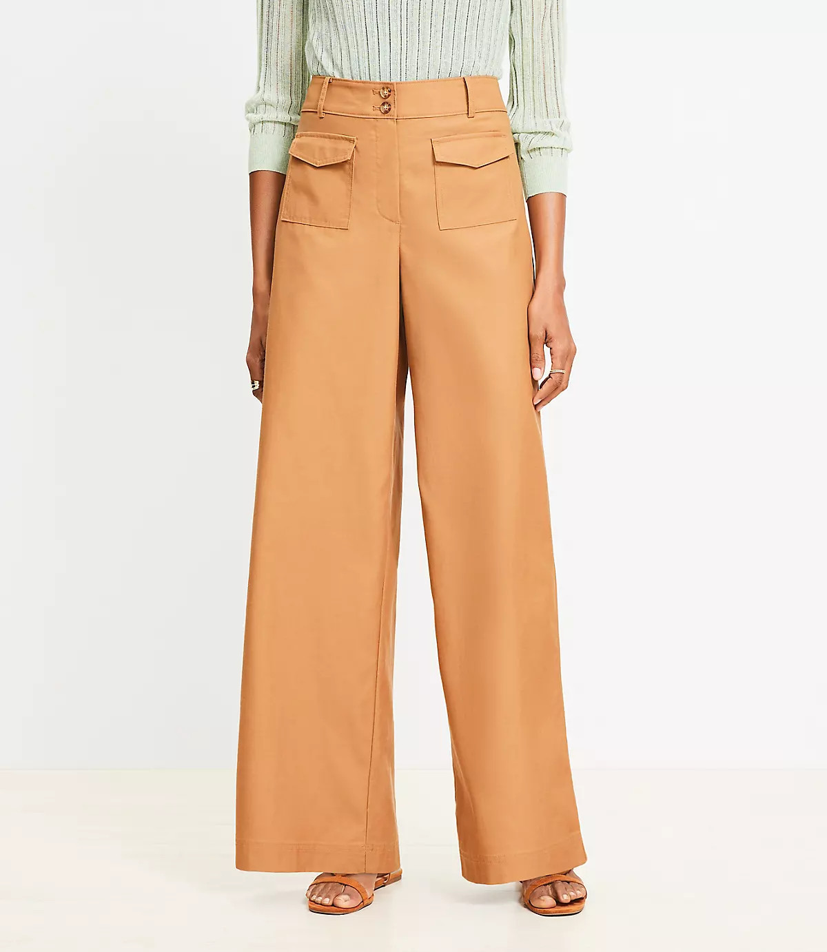 Patch Pocket Wide Leg Pants | LOFT