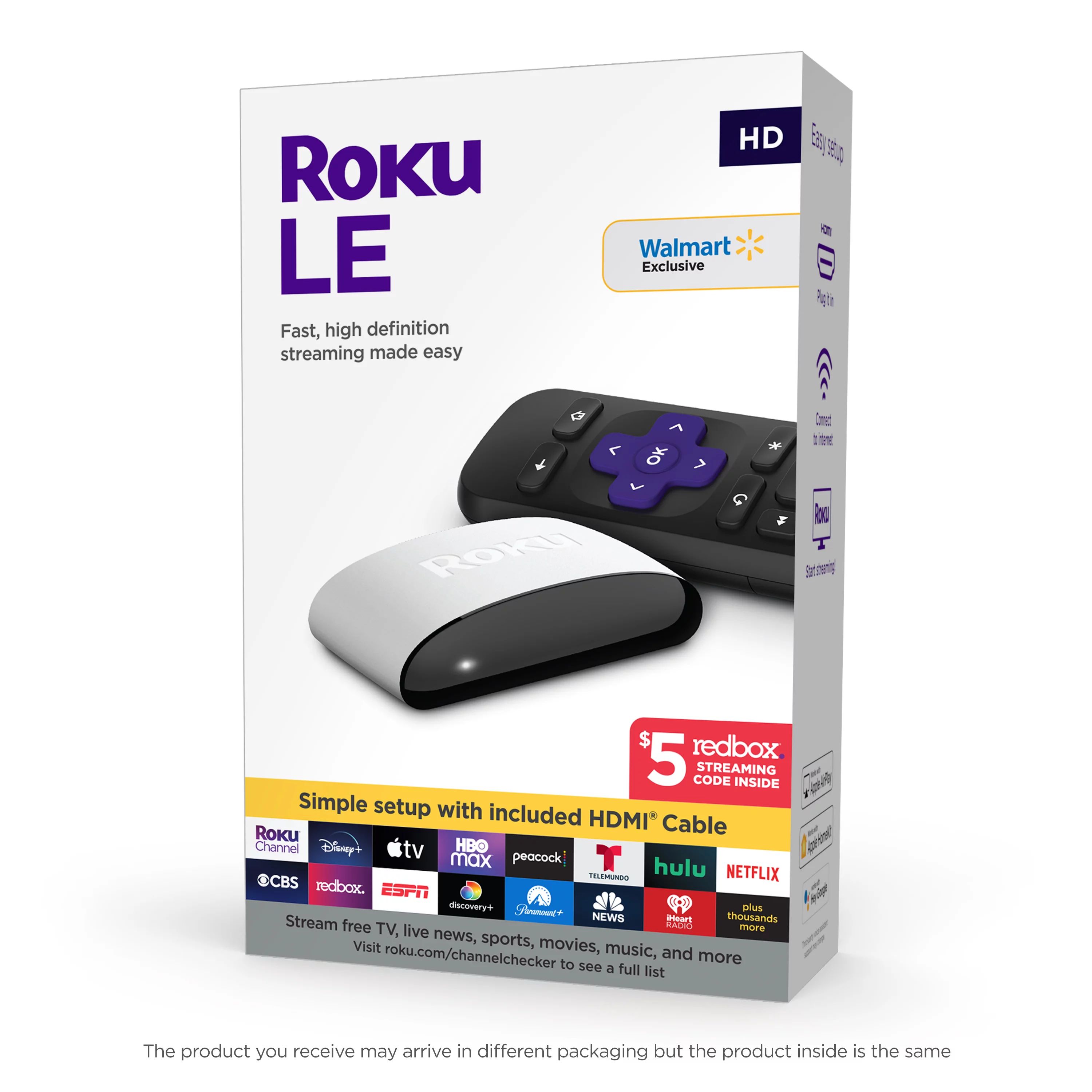 Roku LE HD Streaming Media Player with High Speed HDMI Cable and Simple Remote | Walmart (US)