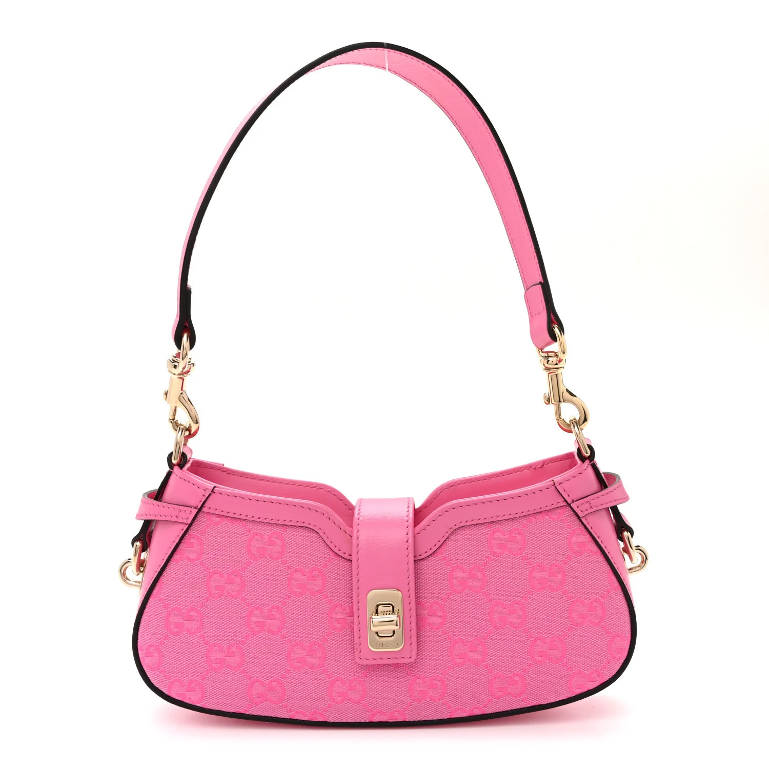 Gucci Calfskin Monogram Mini Moon Side Shoulder Bag Pink 1929172 | FASHIONPHILE (US)