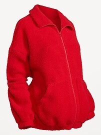 Maternity Oversized Full-Zip Sherpa Jacket | Old Navy (US)