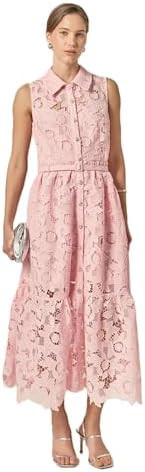 English Factory Women's Lace Button-Front Sleeveless Midi Dress | Amazon (US)