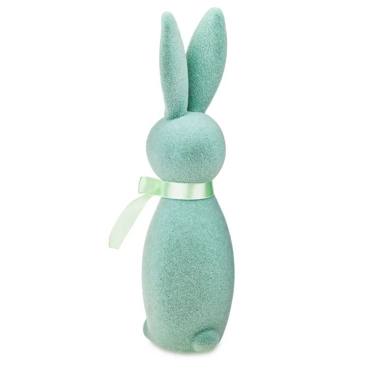 Easter Flocked Bunny Decor, Mint, 16 Inch, by Way To Celebrate - Walmart.com | Walmart (US)