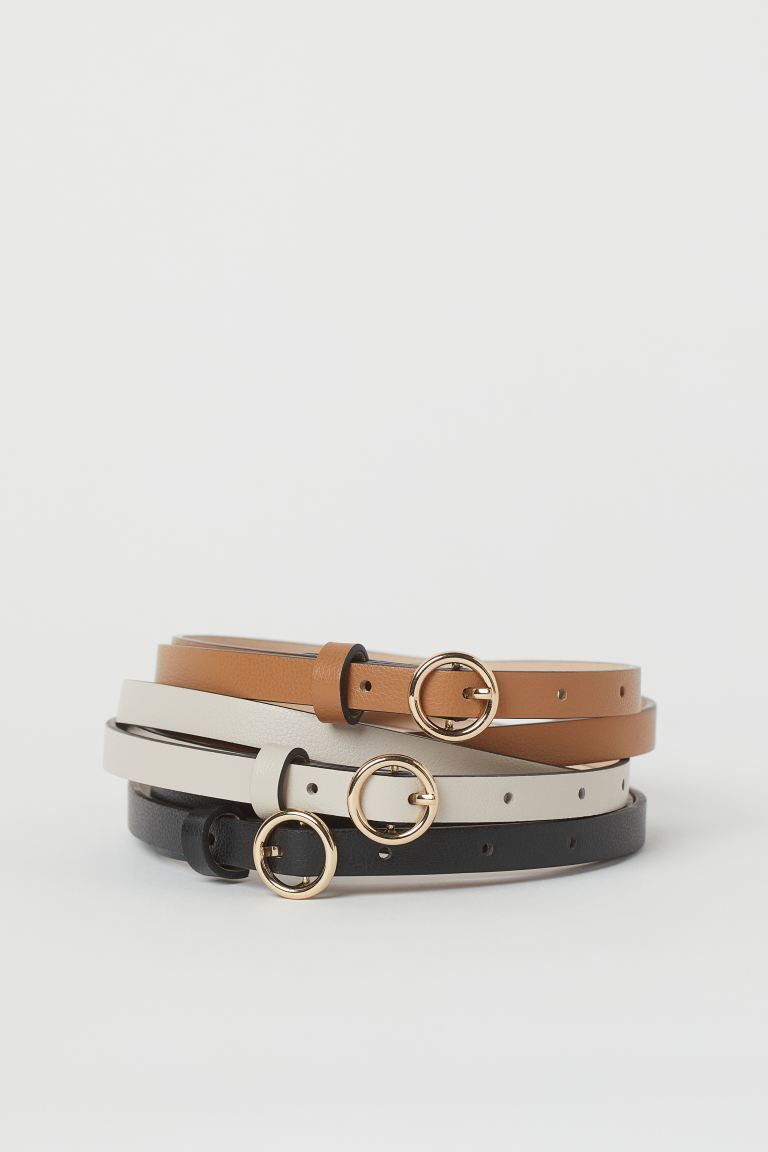 3-pack Narrow Belts | H&M (US)