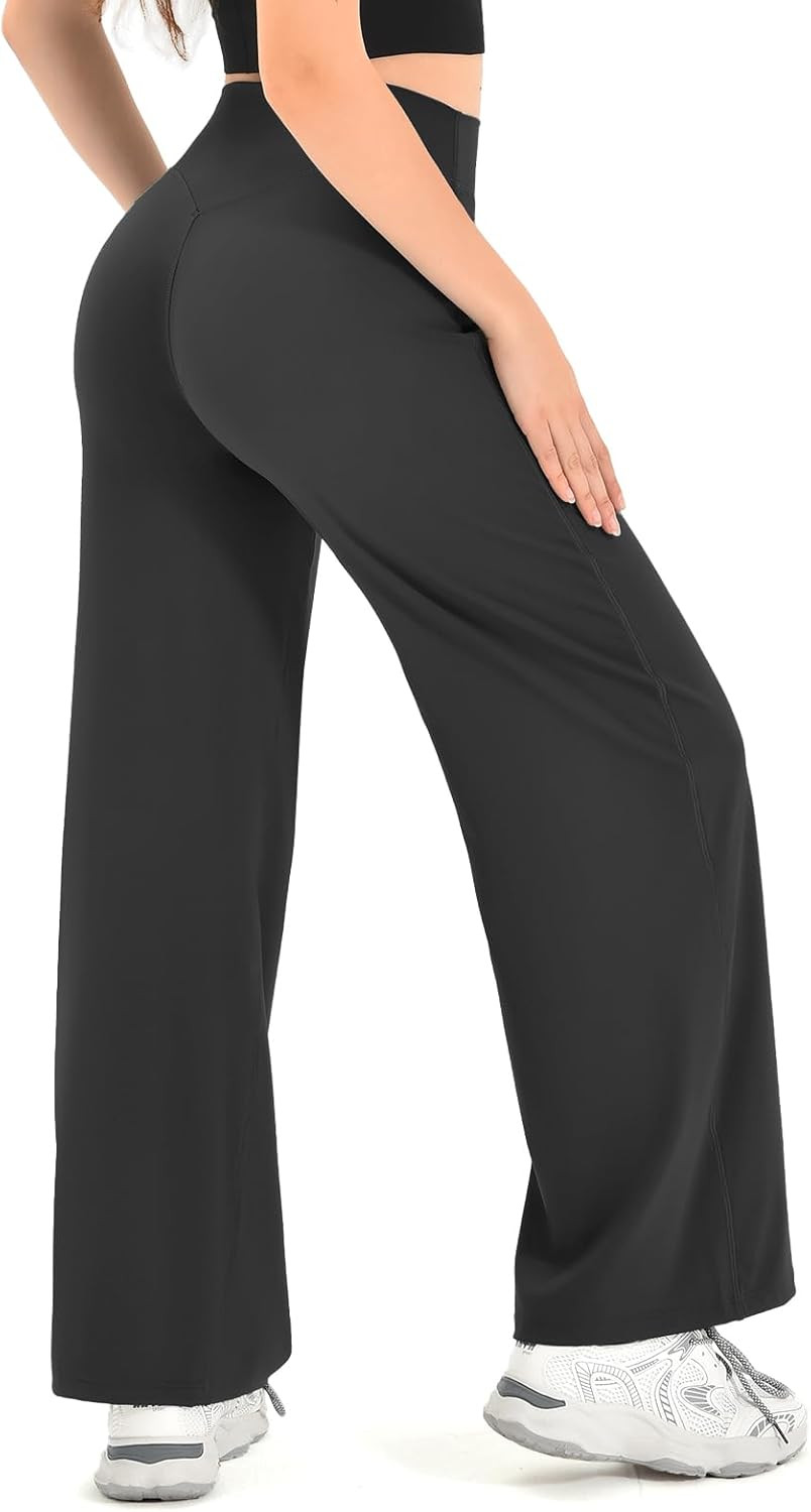 Leafigure Yoga Pants for Women High Waisted Straight Leg Leggings | Amazon (US)