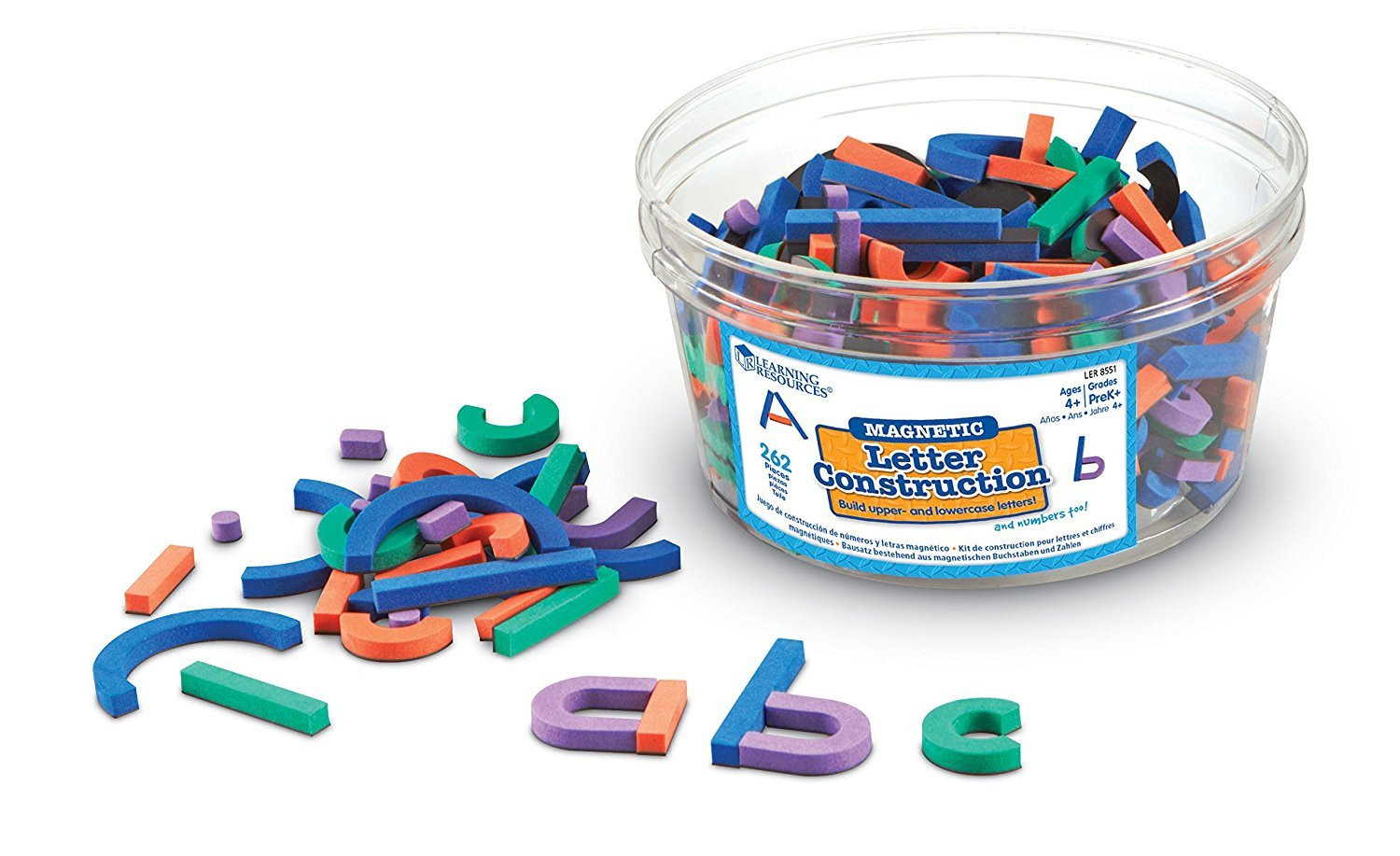 Learning Resources Magnetic Letter and Number Construction Set, Soft Foam Magnetic Shapes, Upperc... | Amazon (US)