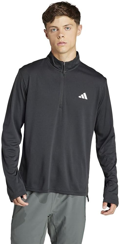 adidas mens Train Essentials Quarter-zip Long Sleeve T-shirt | Amazon (US)