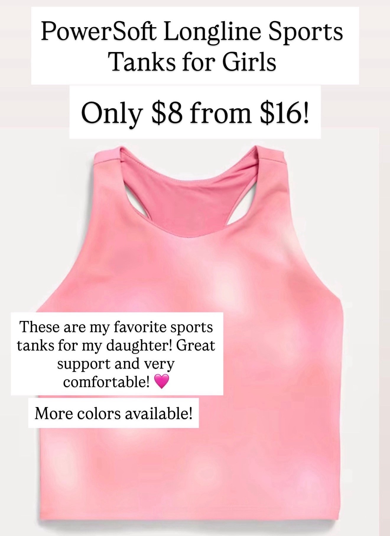 Sports tanks for girls 