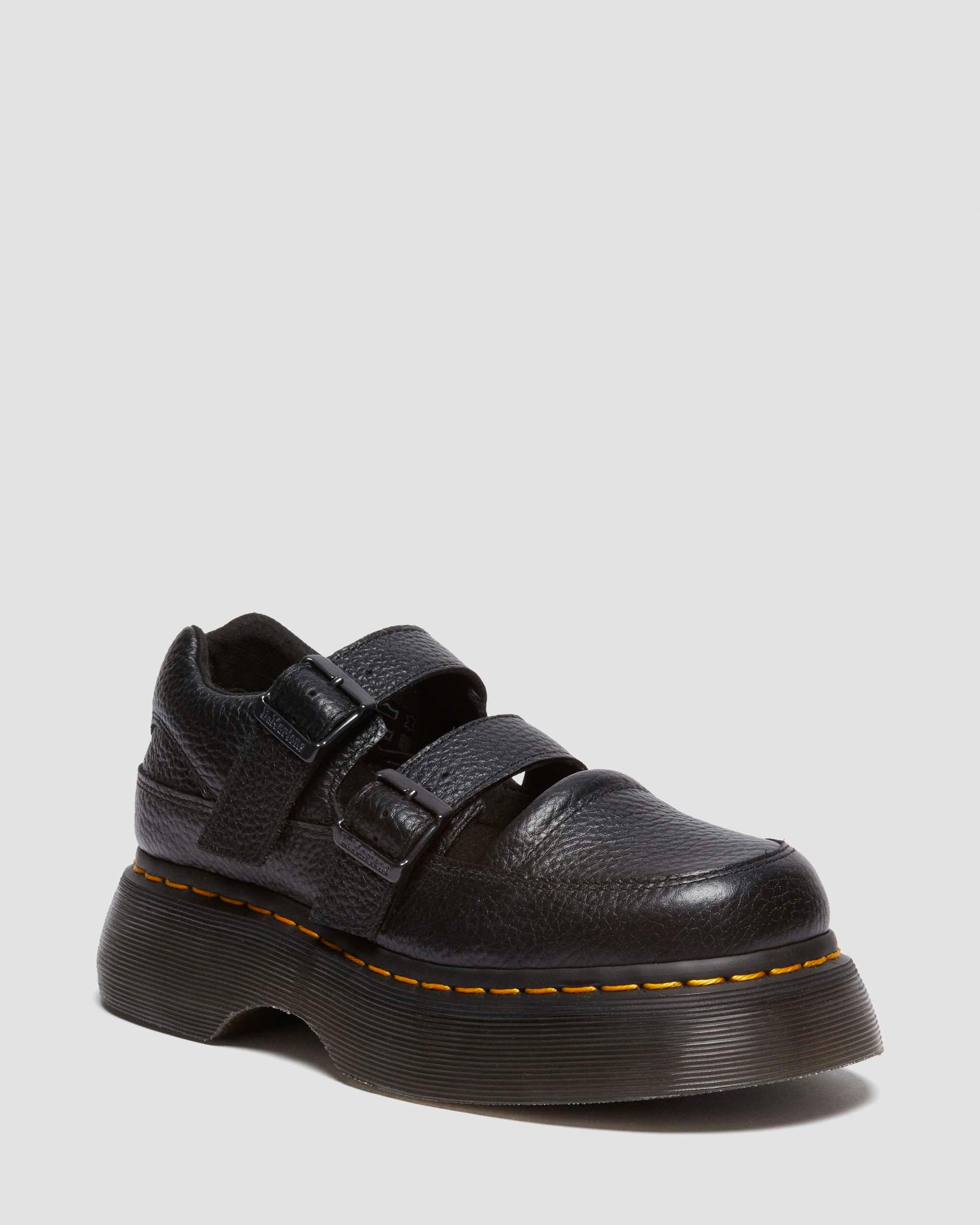 Buzz milled nappa leather Mary Jane shoes in Black Milled Nappa | Dr. Martens | Dr. Martens