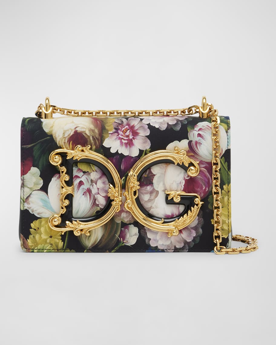 Dolce&Gabbana DG Girls Medium Floral-Print Shoulder Bag | Neiman Marcus