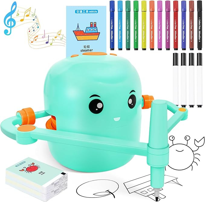 Drawing Robot for Kids with 150 Learning Cards and 17 Colorful Pens, Voice Interactive Educationa... | Amazon (US)
