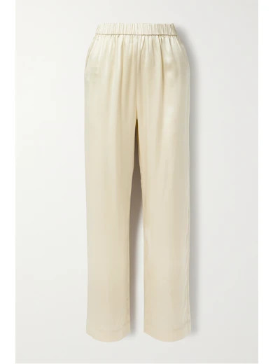 Co - Silk-satin Straight-leg Pants - Ivory | NET-A-PORTER (US)